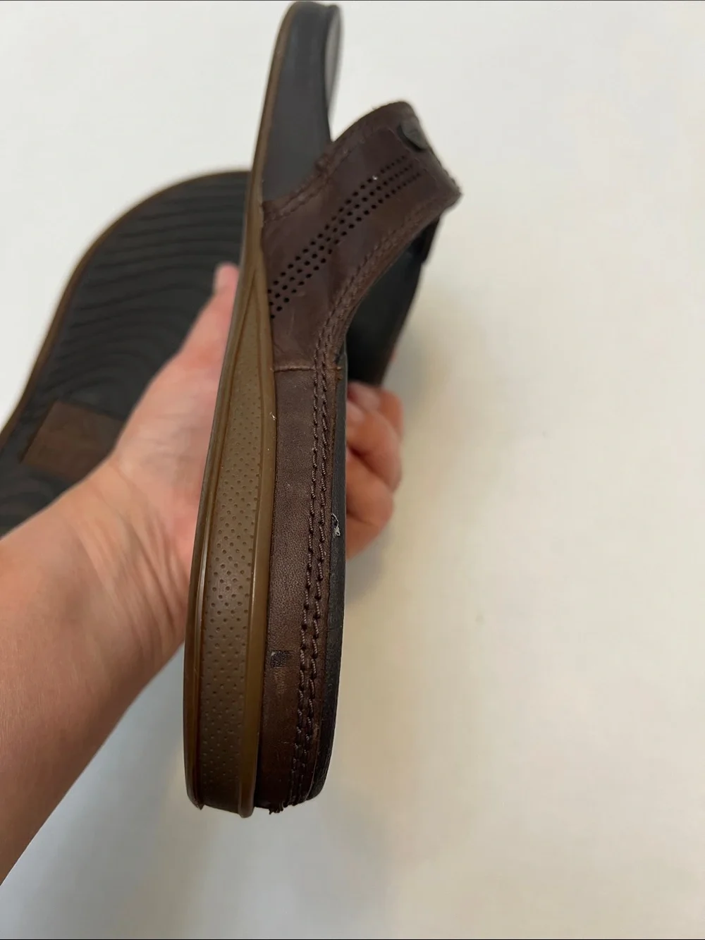 MENS REEF CUSHION SPRING LEATHER FLIP FLOP SANDALS SIZE 12